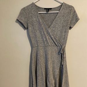 Gray wrap dress